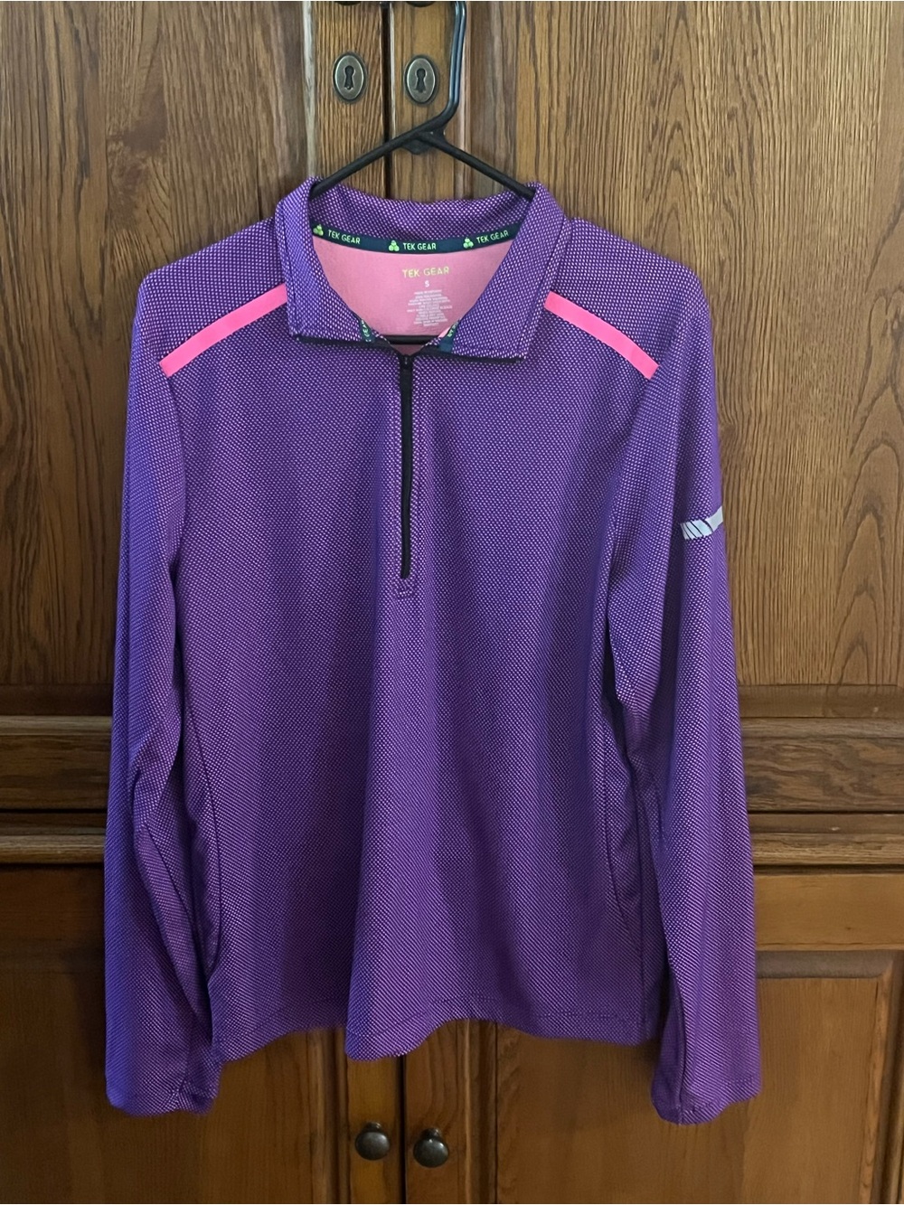 tek gear Purple Long-Sleeve Quarter-Zip with Pink Accents